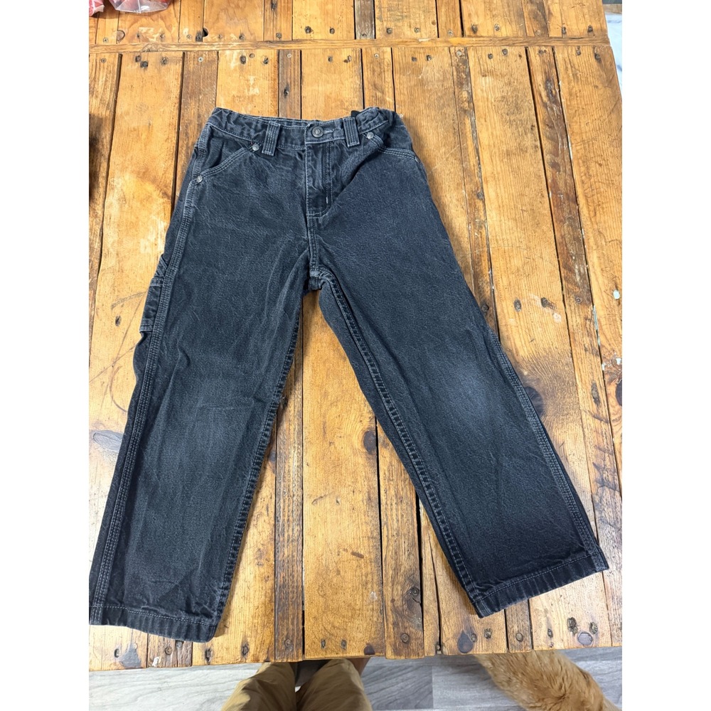 Arizona Boys Size 6 Black Carpenter Jeans Baggy Skater Workwear Y2K Denim
